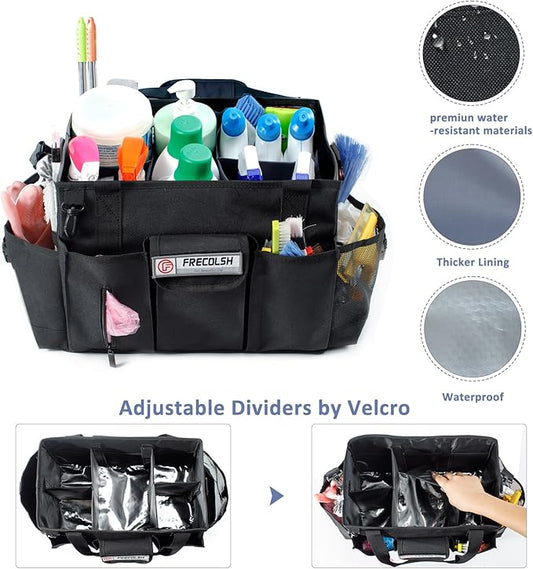 Cleaning Caddy for Cleaning Suppliers Organizer with Pockets for House Cleaning Essentials, Cleaning Organizer, Wearable Cleaing Bag Tote, Storage Caddy for Housekeeping