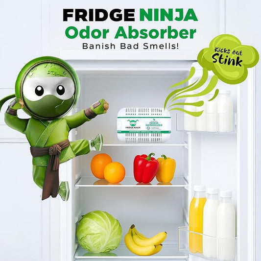 XL Pack of Refrigerator Deodorizer Odor Eliminator – Better than Baking Soda - Refrigerator and Fridge Smell Eliminator – Freezer Deodorizer Odor Eliminator for Refrigerators, Coolers, and Lunch Boxes