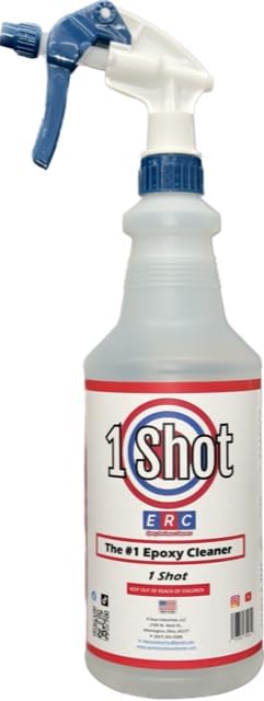 #1 Epoxy Cleaner – 1 Shot 32 oz Spray Bottle | Pre-Diluted & Ready-to-Use | Removes Tire Marks, Oil & Grime | No Haze or Sticky Residue | For Epoxy Floors & Sealed Concrete