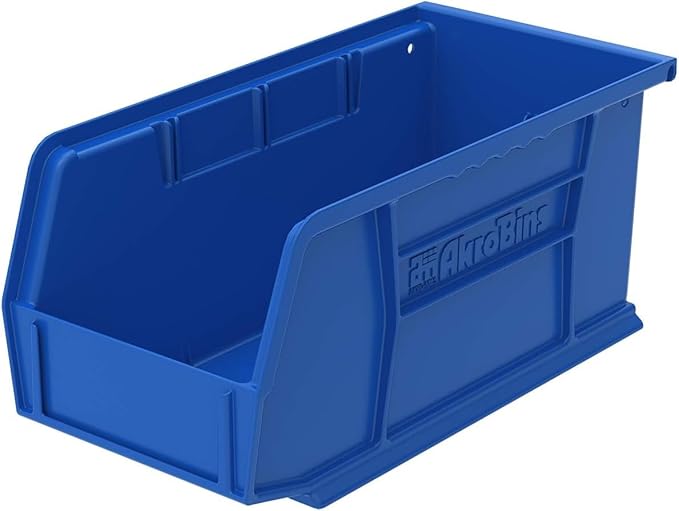 Akro-Mils 30230 AkroBins Plastic Storage Bins, Space-Saving Stackable Bins for Garage, Pantry, Craft Organization, 10.5 "L x 5.5 "W x 5"H, Blue, 12-Pack