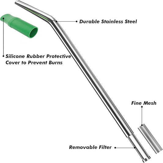 (4 Pack) Stainless Steel Straws Long Metal Straws with Cleaning Brush, Removable Filter, Size 8.26 * 0.35 inches