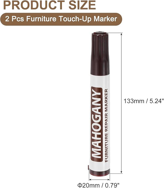 uxcell Furniture Repair Wood Markers, 2 Pcs Mahogany Touch Up Filler Sticks, Oil Based Paint Markers for Scratches, Wood Floors, Tables, Cabinet, Carpenters, Cover Ups