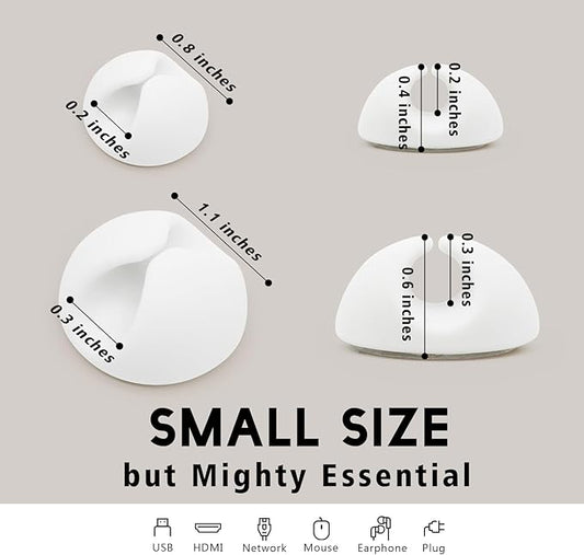 Phone Charger Cord Holder, Mini Cable Clips Wire Organizer, Cable Management for Desk, Office and Nightstands, 9 PCS