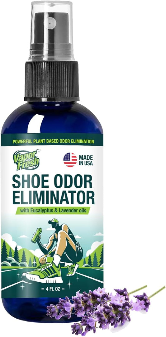 Vapor Fresh Shoe Deodorizer Spray, 4oz (Eucalyptus Lavender) - For Boots, Sneakers, Cleats, Sandals and More - Powerful Shoe Odor Eliminator With Essential Oils (1-pack)