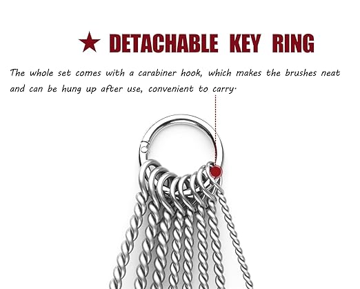 16 Inch Extra Long Pipe Cleaning Brush Set Abrasive Filament, 8 Piece Variety Pack for Removal of Rust, Corrosion, Paint, Etc.