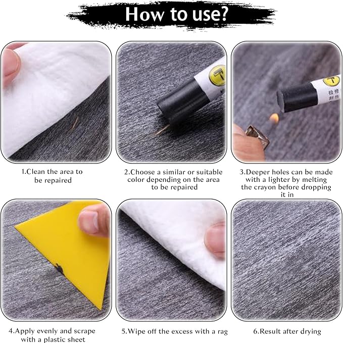 Wood Filler Sticks,20 Colors Wood Repair Wax Crayons,Wood Furniture Markers Touch up for Repairing Scratches, Dings, Cracks and Holes in Wood Floors, Cabinets, Cut Panels(White Series)