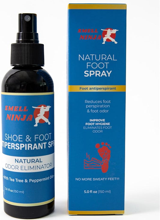 Natural Shoe Deodorizer & Foot Odor Elimination Spray - Shoe Spray for Smelly Shoes - Extra Strength - Eucalyptus Lemongrass. Use for Homes, Cars, Shoes, Sweaty Feet, Carpet, and Sports Equipment.