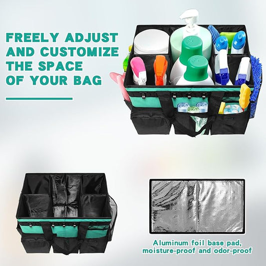 Wearable Cleaning Caddy Bag,WithDetachable Divider cleaning bags for housekeepers, With Adjustable Shoulder Strap for Cleaners & Housekeeper