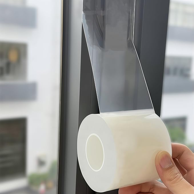 Window Weather Sealing Tape 3 in x 105 FT Weather Stripping Weatherproof Draft Stopper Clear Window Insulation Tape for Doors Windows Garages RVs Energy Saving Kit (3 in X 105 FEET)