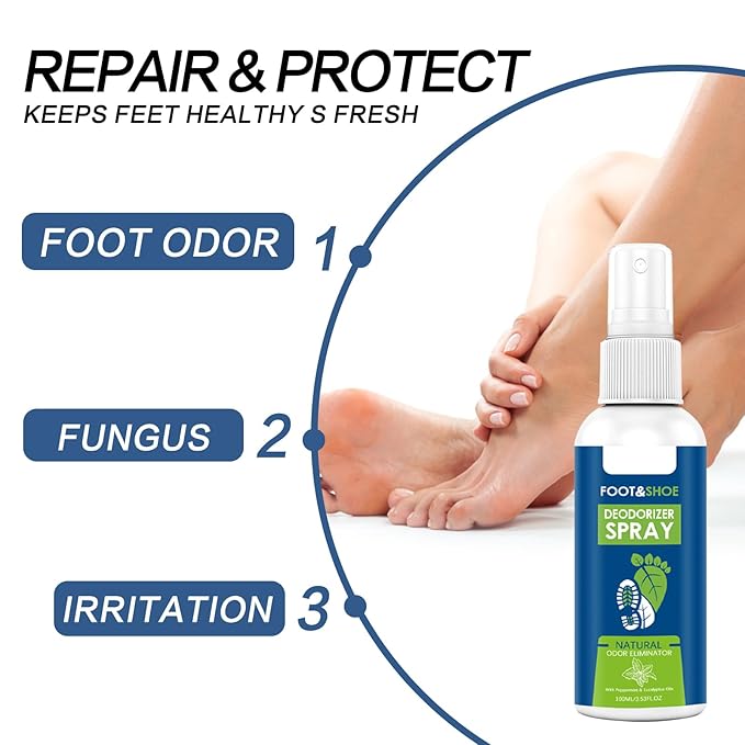 FOOT ODOR PROBIOTIC SPRAY, 100ML // Immediately Eliminates The Worst Odors - Prevents Embarrasing Odors From Returning - Restores Skin's Microbiome