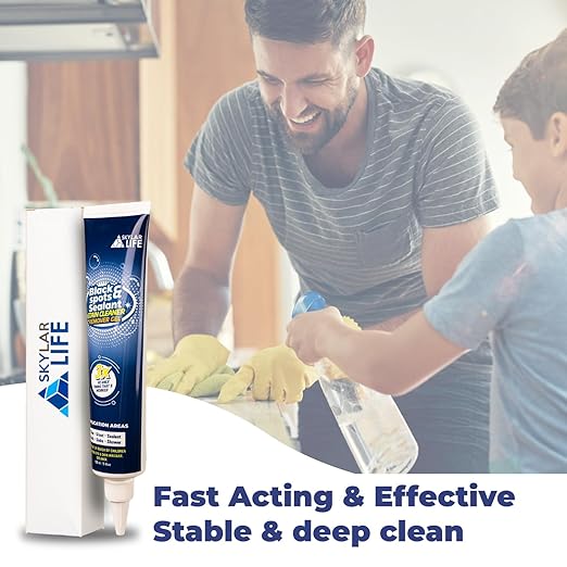 Skylarlife Home Tiles and Sealant, Rubber Stain Whitnener Gel Apply on Silicone Caulk for Bathroom, Kitchen, Joint Sealant, Rubber