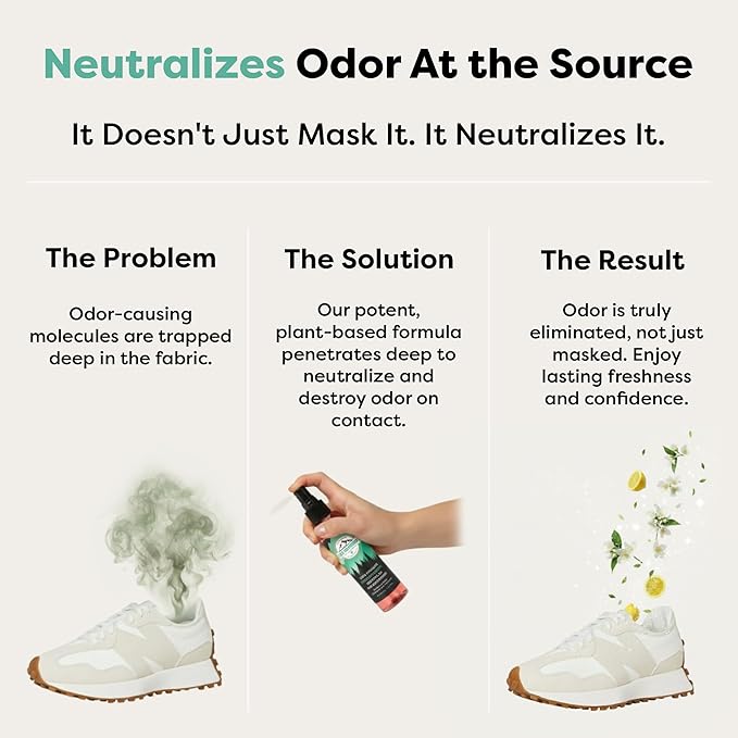 Lumi Outdoors Natural Shoe Deodorizer Spray (700+ Sprays) - Extra Strength Shoe Odor Eliminator for Smelly Shoes & Foot Odor - Replaces Shoe Balls & Inserts - Eucalyptus Lemongrass