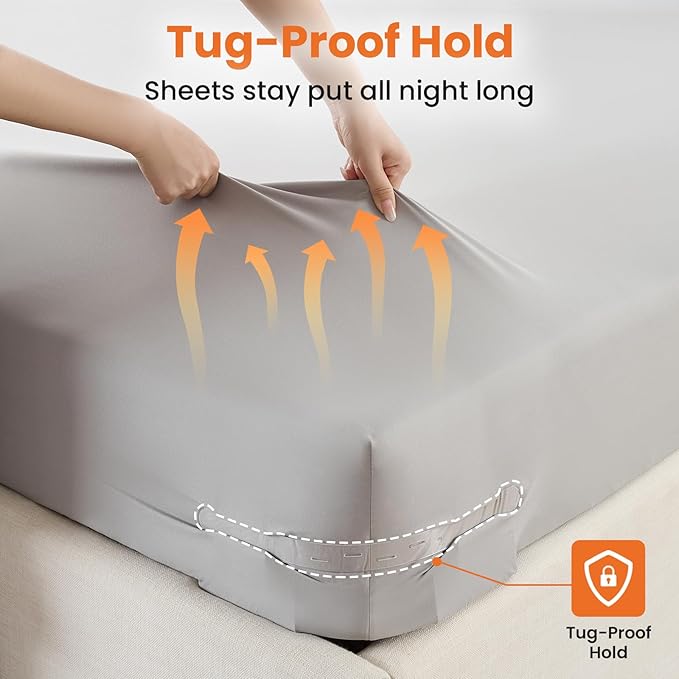 Bed Sheet Holders with Lock Strips, Easy Installation Fit All Beds, Fitted Sheet Holders Keep Your Sheet Firm and Tight, Durable Material