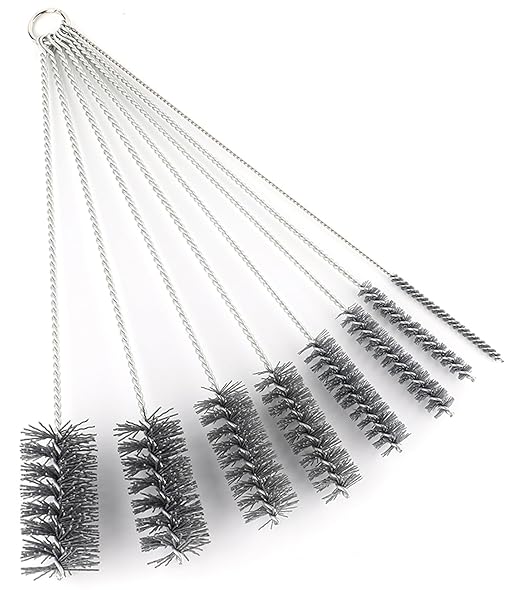 16 Inch Extra Long Pipe Cleaning Brush Set Abrasive Filament, 8 Piece Variety Pack for Removal of Rust, Corrosion, Paint, Etc.