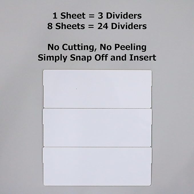 (24-Pack) Large Drawer Dividers compatible with Craft Cabinet and Hardware Storage Organizers, (Dividers Only)