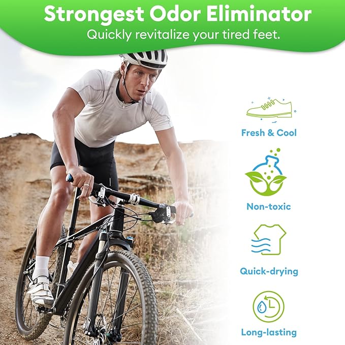 Foot & Shoe Deodorizer Spray, 5 fl.oz Instant Odor Eliminator for Smelly Shoes & Feet - Long-Lasting Freshness, 2-Pack