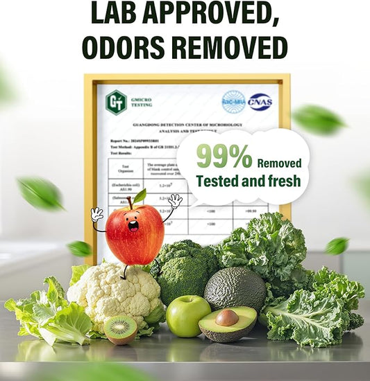 Refrigerator Deodorizer - Long Lasting Fridge Odor Eliminator and Smell Absorber, No Need Baking Soda Replacement, Works as Freezer Freshener & Organizer Accessory Grey