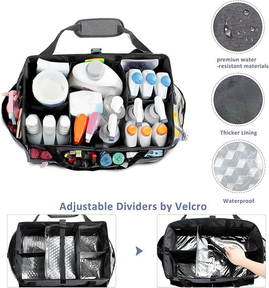 XL Professional Cleaning Caddy for Cleaning Suppliers, 17" Wearable Cleaing Bag for Housekeepers, Cleaning Organizer, Detailing Bag
