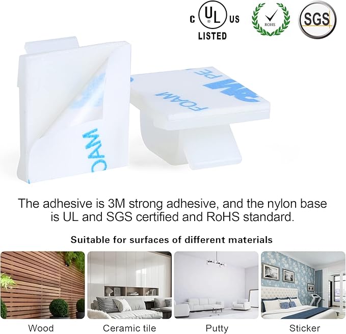 XHF 3/4” Adhesive Cable Wire Clips White 120pcs, Cable Staples Outdoor Cable Management Wire Organizer Cord Holder for Under Desk, Car, Wall, TV PC Ethernet Cable