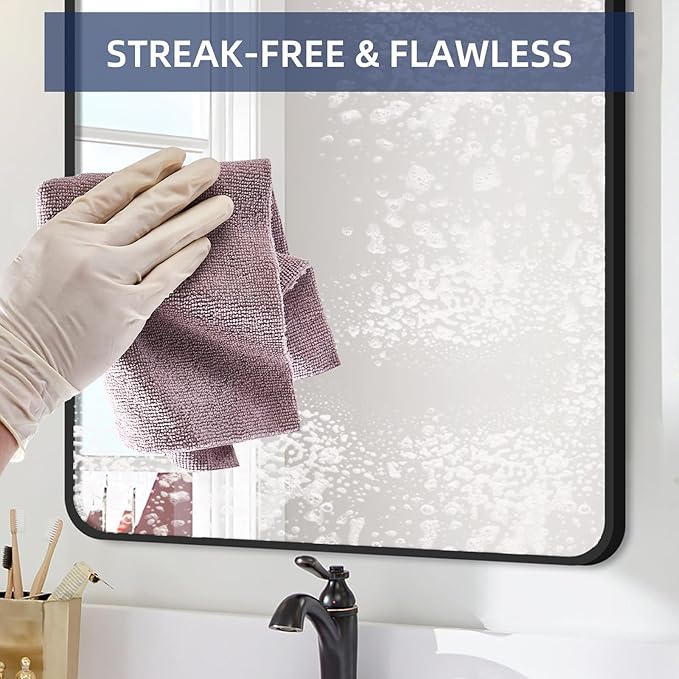 & PLUSH Microfiber Cleaning Cloth Roll - 70 Pack, Tear Away Microfiber Towels, 12" x 12", Reusable, Washable, Streak Free, Ultra Absorbent Dish Rags for Car, Home, Garage or Shop (Grey and Pink)