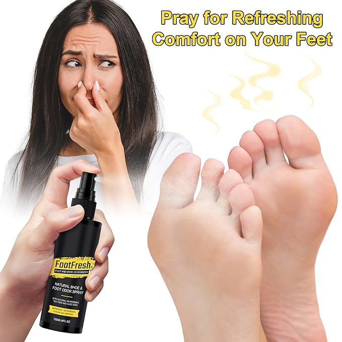 Shoe Deodorizer - Natural Shoe Deodorizer and Foot Spray for Tough Odors, 24-Hour Freshness Foot Odor Eliminator for Feet Designed for Hard Working Feet