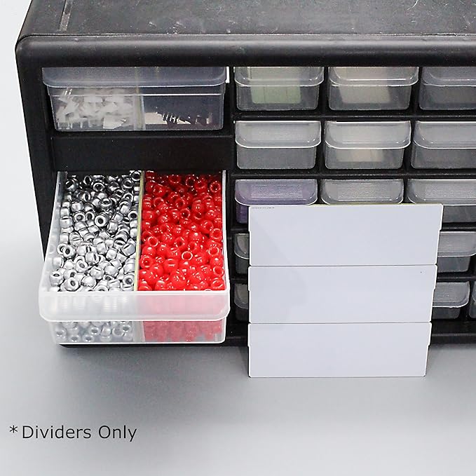 (24-Pack) Large Drawer Dividers compatible with Craft Cabinet and Hardware Storage Organizers, (Dividers Only)