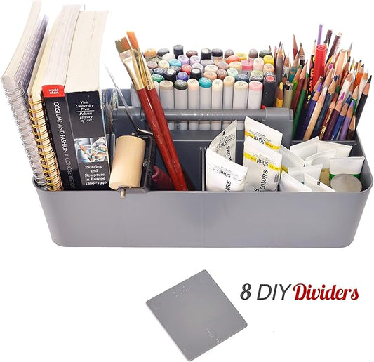 -Large Carry Caddy Bin Basket Portable Office Desk Storage DIY- MADE IN USA (Orion Gray)