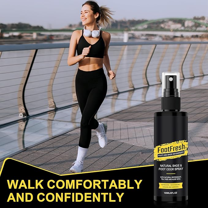 Shoe Deodorizer - Natural Shoe Deodorizer and Foot Spray for Tough Odors, 24-Hour Freshness Foot Odor Eliminator for Feet Designed for Hard Working Feet