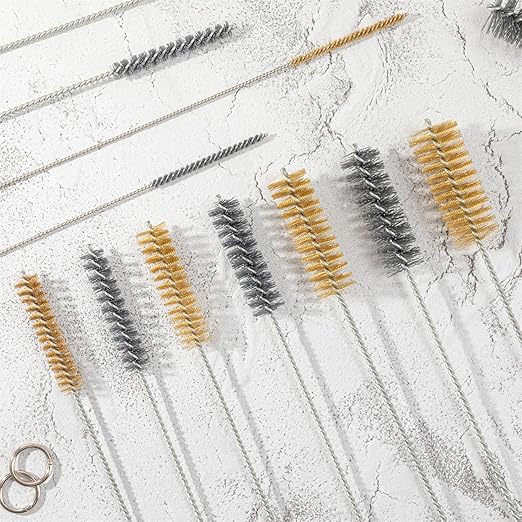 16 Inch Extra Long Pipe Cleaning Brush Set Abrasive Filament, 8 Piece Variety Pack for Removal of Rust, Corrosion, Paint, Etc.