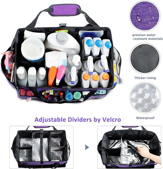 XL Professional Cleaning Caddy for Cleaning Suppliers, 17" Wearable Cleaing Bag for Housekeepers, Cleaning Organizer, Detailing Bag