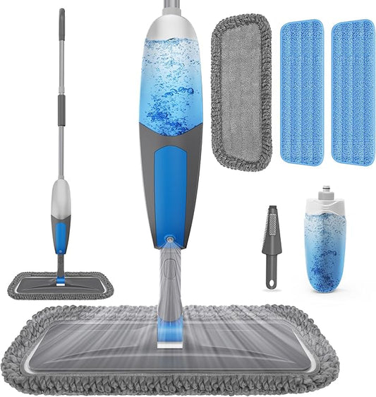 Spray Mops for Floor Cleaning - Microfiber Wet Dry Dust Mop for Hardwood Laminate Wood Tile Vinyl Floors with 3 Washable Pads fit for Swiffer PowerMop
