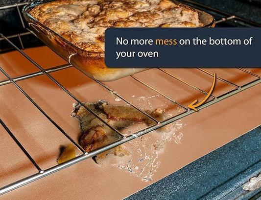 Oven Liners for Bottom of Oven - 3 Pack Large Heavy Duty Mats, 16.25”x23” NonStick Reusable Liner for Electric, Gas, Toaster Grills - BPA & PFOA Free Kitchen Accessory to Keep Appliance Clean (Copper)