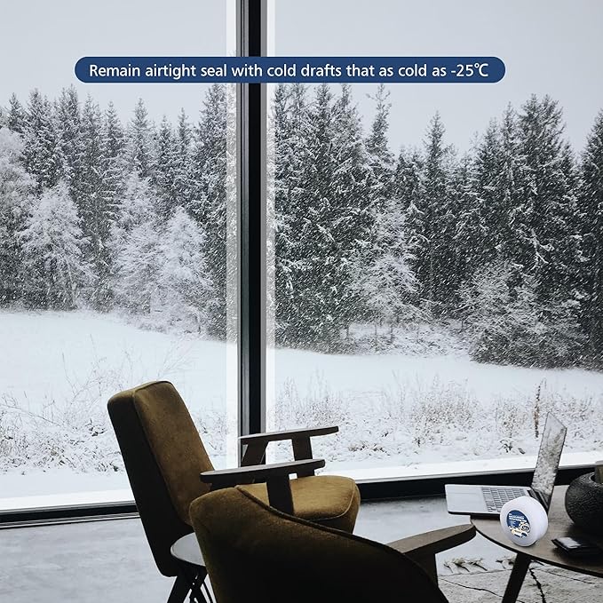 Heavy Duty Window Weather Sealing Tape - Transparent, 3 Inch Wide x 90 FT Long, Plastic, PEWST001